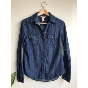 Banana Republic Dark Chambray Button Front Shirt